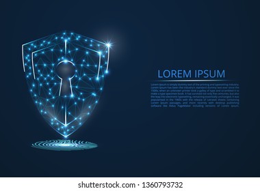 Abstract image of cyber security concept. Illustrates the idea of cybersecurity or confidentiality of information in the form of lines and shapes, pieces of glass located on the fingerprint. Antivirus