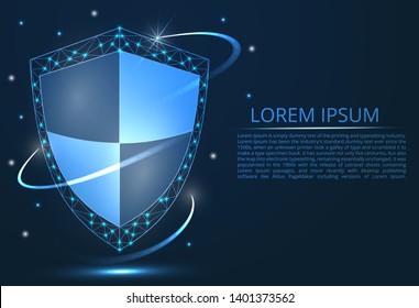 Abstract image of cyber security concept. Illustrates the idea of cybersecurity or confidentiality of information in the form of lines and shapes, pieces of glass, located on the fingerprint. Antiviru