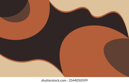 Abstract image with dark bright color blocks in dark brown, light brown and cream enhances the visual appeal for posters and interior decoration