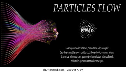 An abstract image of a data stream forming the silhouette of a human head. The glowing lines symbolize the neural network and information processing, creating a futuristic and technological style.
