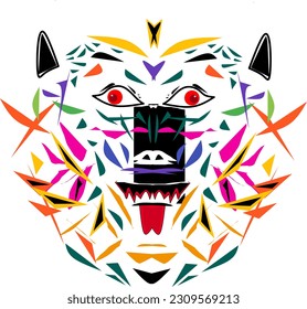 an abstract image depicting a tiger star could also be a ferocious wolf 