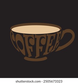 abstract image design of a cup of coffee (black background)