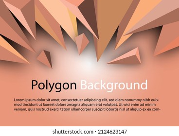 Abstract image designed on a orange background. There are triangular shapes scattered around. You can put text in the middle. Use it to make cards, backgrounds, and book covers.