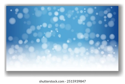 Imagen Abstractas que muestra un efecto de luz bokeh azul y blanco sobre un fondo degradado. Los círculos borrosos crean una atmósfera suave y de ensueño. Concepto de ambiente festivo o mágico