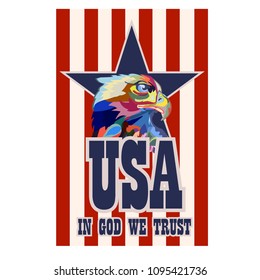 Abstract image of an eagle, a symbol of the United States, vector