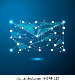 Abstract image of e-mail symbol in the form of a starry sky or space, consisting of points, lines, and shapes in the form of planets, stars and the universe. Vector business. Eps10