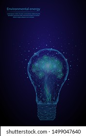Abstract image of a environmental energy in the form of a starry sky or space, consisting of points, lines, and shapes in the form of planets, stars and the universe. Low poly vector background.