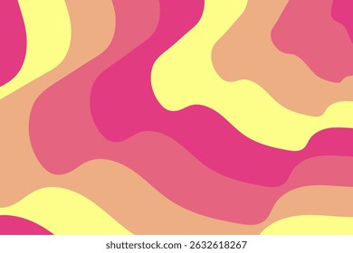 Imagem abstrata apresenta formas curvas em amarelo rosa e cor de pêssego