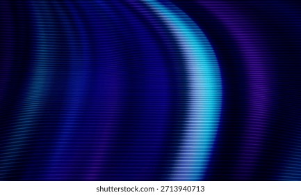 abstraktes Bild mit blauen Neonkurven und horizontalen Linien, die eine futuristische, High-Tech-Kulisse perfekt für Technologie,