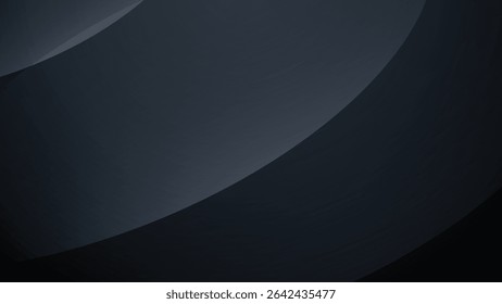 Abstract image featuring dark gray and black curved shapes, creating a smooth gradient effect. The background is a dark, almost black shade, with subtle variations in tone and intensity