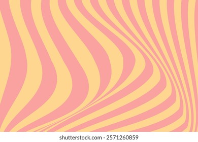 An abstract image featuring flowing wave patterns in pink and yellow, creating a vibrant and playful visual aesthetic, suitable for modern graphic design, backgrounds, and digital art purposes