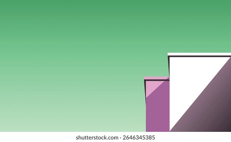 An abstract image featuring geometric shapes, positioned at the bottom left against a teal-to-light gradient background.