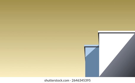 Una Imagen abstracta con Formas geométricas, colocadas en la parte inferior izquierda contra un fondo degradado de verde azulado a claro.