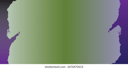 An abstract image featuring a green and purple gradient with an irregular, textured shape. The shape has a rough, organic appearance.