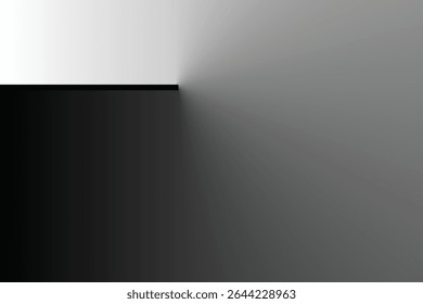 An abstract image featuring a horizontal line that sharply divides the frame. Above the line, a gradient transitions in intensity from one side to the other.