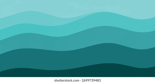Uma imagem abstrata apresentando camadas de ondas oceânicas em vários tons de azul e verde, criando uma sensação de profundidade e movimento.