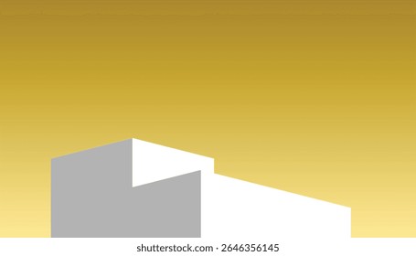Uma imagem abstrata apresentando uma forma geométrica minimalista com ângulos nítidos na parte inferior da moldura. A forma é posicionada sobre um plano de fundo, criando uma composição de alto contraste.