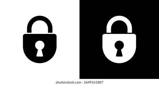 An abstract image featuring a padlock icon in black and white, with a halftone effect, set against contrasting backgrounds, creating a symmetrical design.