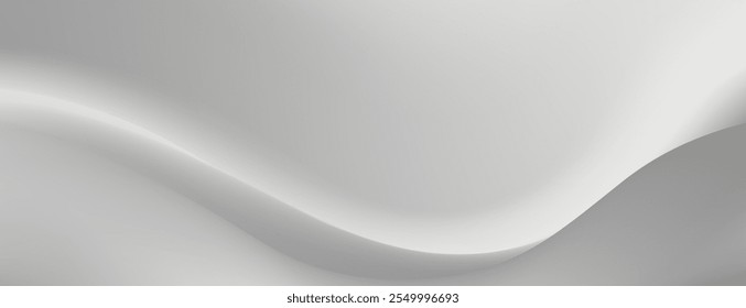 Imagem abstrata com ondas cinzentas suaves e fluentes. 