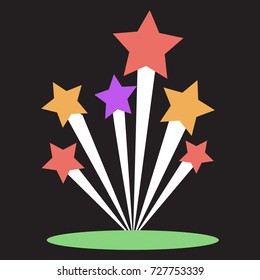 Abstract image of firework, fireworks. Button for designer, web designer, gamer.