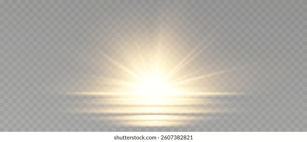 Abstract image of flare light and white stars. Glowing light bursts with sparkles. Glow light effect overlay, glitter, lens flare, explosion, sun flash, line, spark and star. Vector illustration