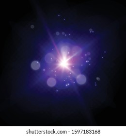  Abstract image of a flash of lighting.Lights on a black bacground
