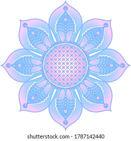 Abstract image of a flower. Decorative element in pastel colors. Mandala. Vector graphics