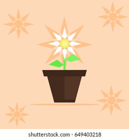 Abstract image of flower in pot