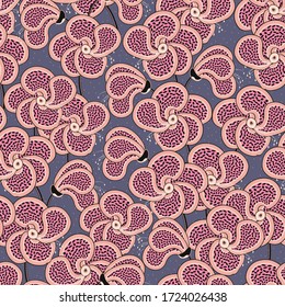 Abstract image flowers. Seamless vector, easy to change color. This pattern is suitable for fabrics, t-shirts, gift wrapping, postcards and other printing surfaces.
