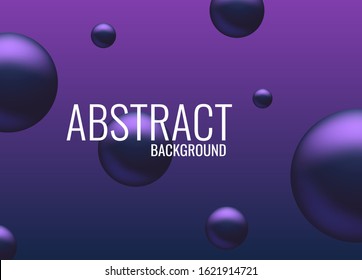 Abstract image of flying spheres. Set of realistic, 3d balls, vector illustration. Futuristic background for your design.