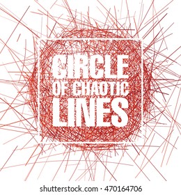 abstract image in the form of a circle of chaotic lines in the square, texture