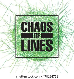 abstract image in the form of a circle of chaotic lines in the square, texture