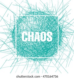 abstract image in the form of a circle of chaotic lines in the square, texture