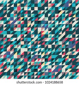 Abstract image in the form of a mosaic.
Seamless texture of turquoise and red shades of triangles