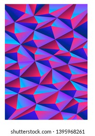 Abstract image in the form of polygons pink purple blue