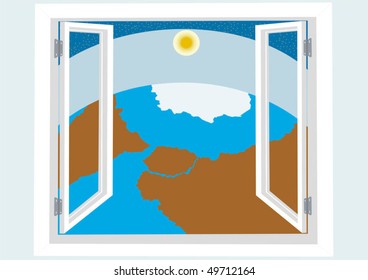 An abstract image of the form of the window.
