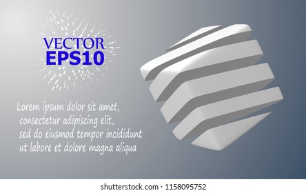Abstract image of a geometric cut shape. Vector illustration
