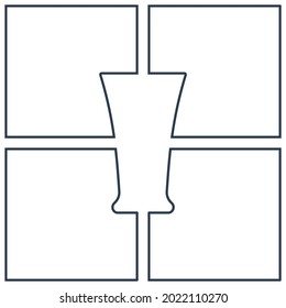 Abstrakte Bildglastequila in quadratischer Form. Contour Line Art im flachen Stil. Restaurant alkoholische Illustration für Feierlichkeiten. Kontursymbol für Getränke. Einzeln auf weißem Hintergrund. Vektorgrafik.
