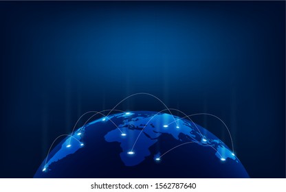 Abstract Image, Global Network Connection, Data Connection Technology