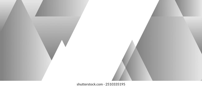 An abstract image with gray triangles and a white space.