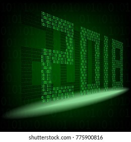 Abstract image of Happy new year 2018. Abstract Technology Binary code.

