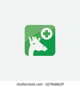 Imagen abstracta de la cabeza de una jirafa y una cruz. Se puede utilizar como signo de logotipo, como parte del diseño gráfico de diferentes proyectos