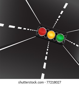 Abstract image of highways and traffic lights