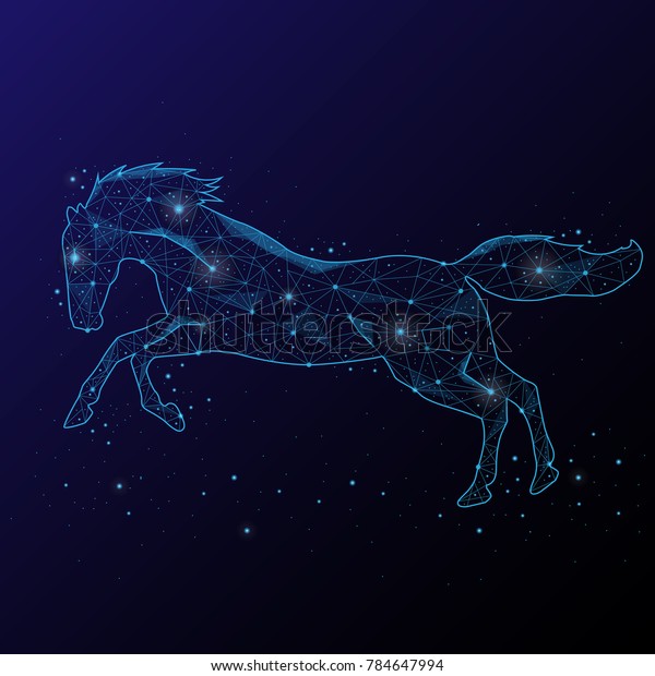 Abstract Image Horse Form Constellations Stars Stock Vector (Royalty