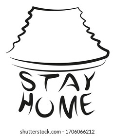 Abstract image of a house. Symbol of protection against coronavirus. The call to stay home and not go outside during quarantine. EPS10 vector illustration