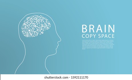 Abstract image of a human brain in the form of a dots, Illustration vector. 
