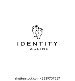 abstract image of a human footprint template flat vector logo