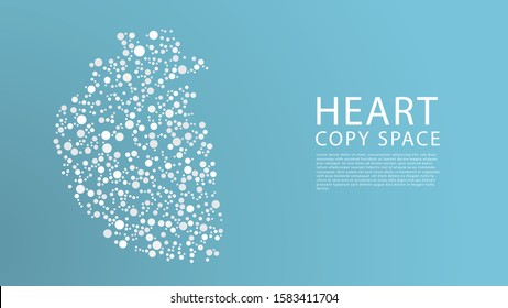 Abstract Image Of A Human Heart In The Form Of A Dots, Illustration Vector. 
