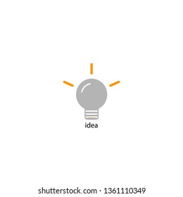 Abstract image of human thought in the form of a light bulb. Flat design.