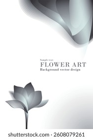 Abstract image illustration of silver-gray flowers | Background material art series